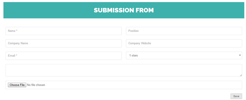 Front-end Submition Form