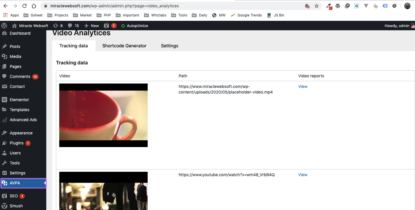 All Videos list