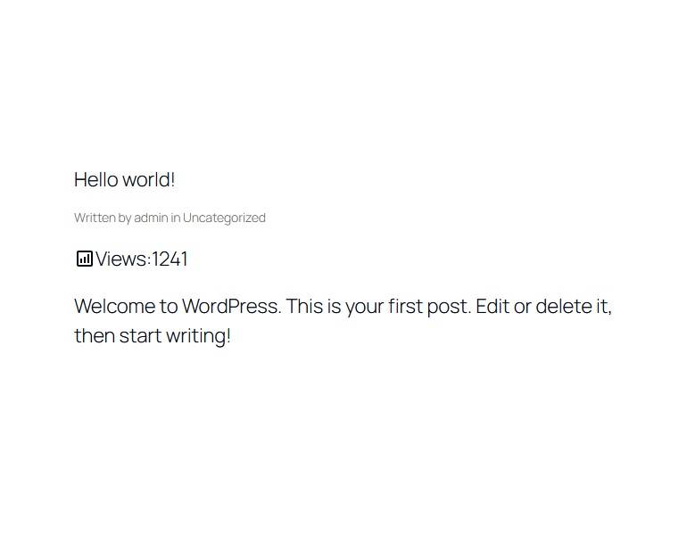 Views Counter on Post/Page.