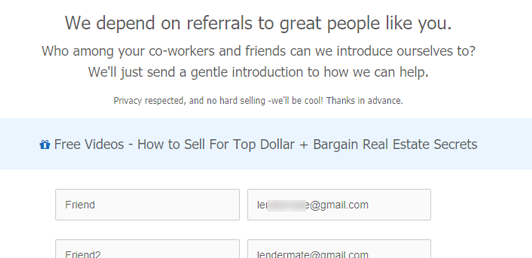 Example of refer-a-friend code if the user is happy. Text is customizable.