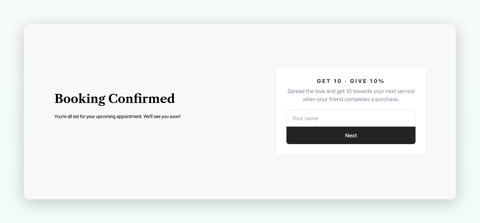 Share and claim widgets render on your own site via shortcode, styled to match your brand.