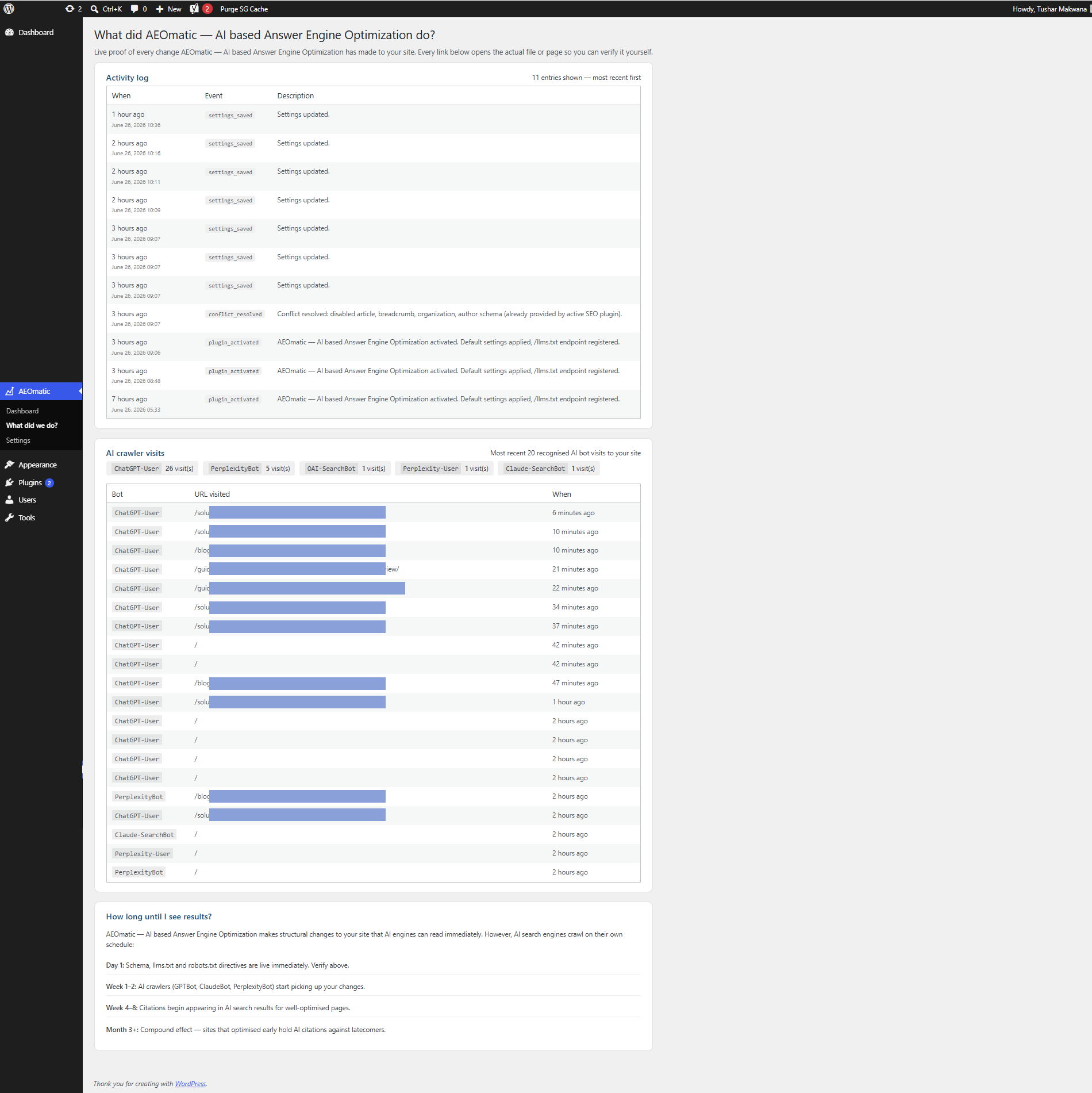 Type-aware JSON-LD generation — Recipe schema with auto-extracted ingredients and instructions.
