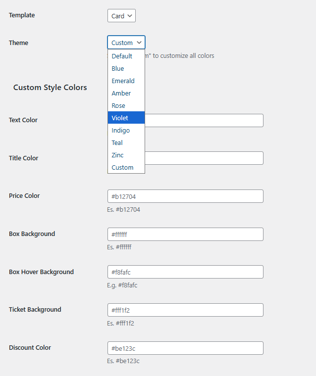 **PRO version:** Customize product box, title and price colors.