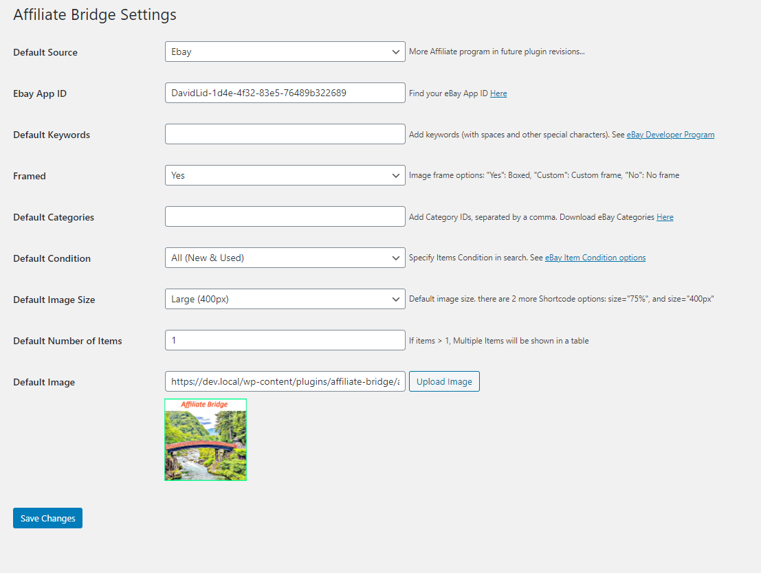 Plugin Settings.