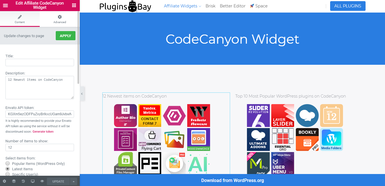 Widget for Elementor