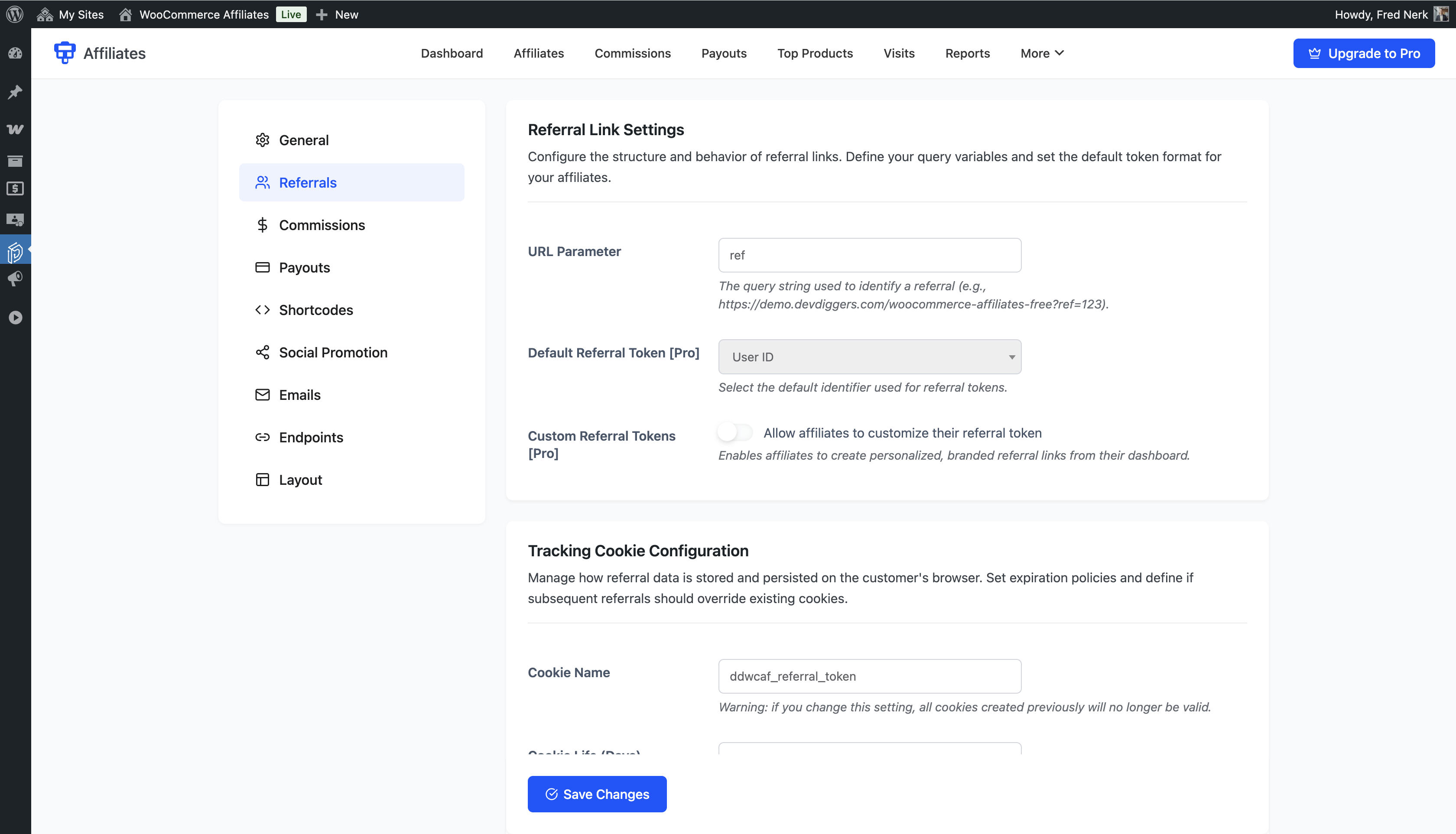 Admin affiliates list showing all registered affiliates with status and earnings summary
