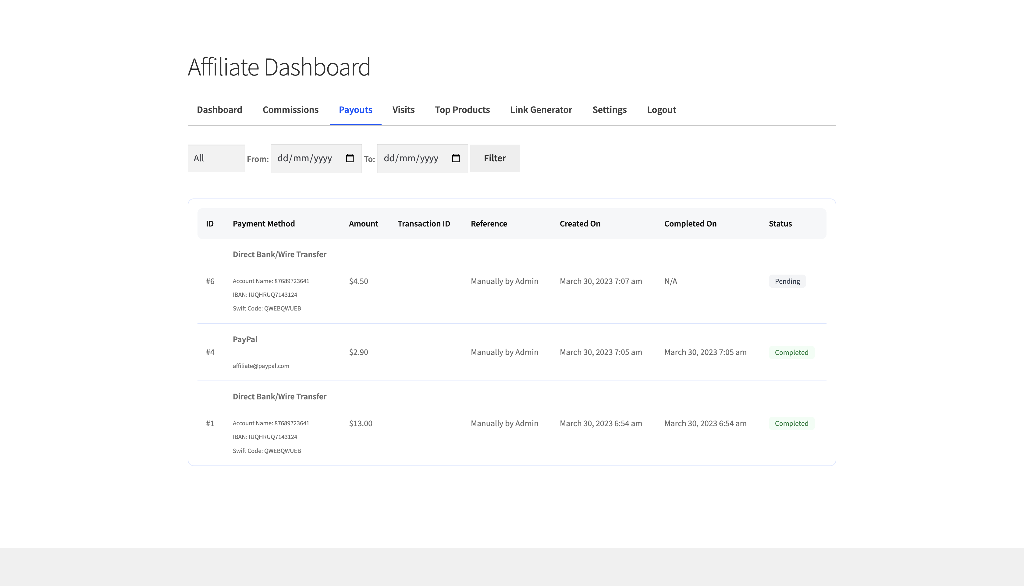 General configuration panel for enabling the module, setting the dashboard page, and user role options