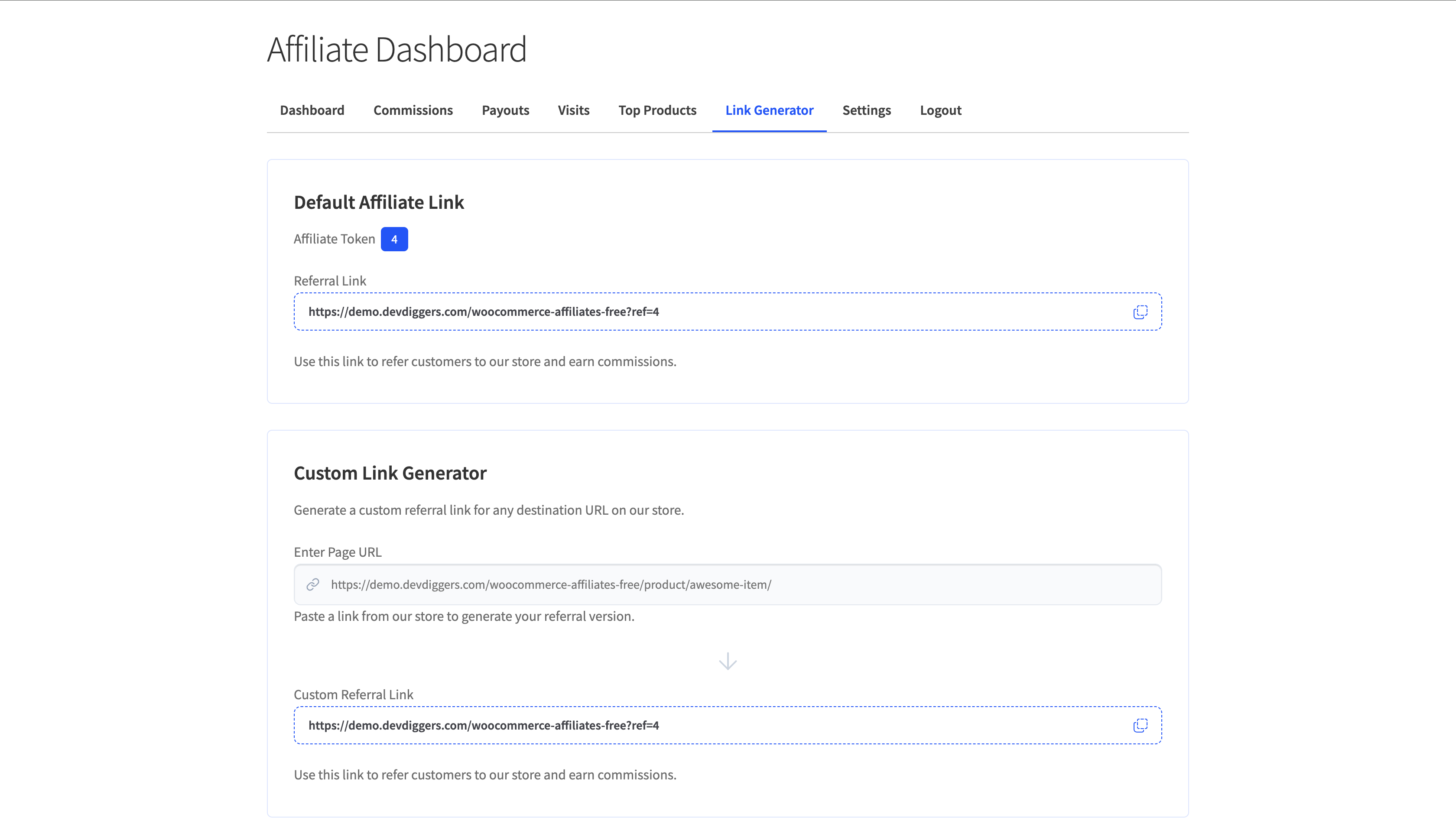 Payouts configuration panel for available withdrawal methods and payout settings