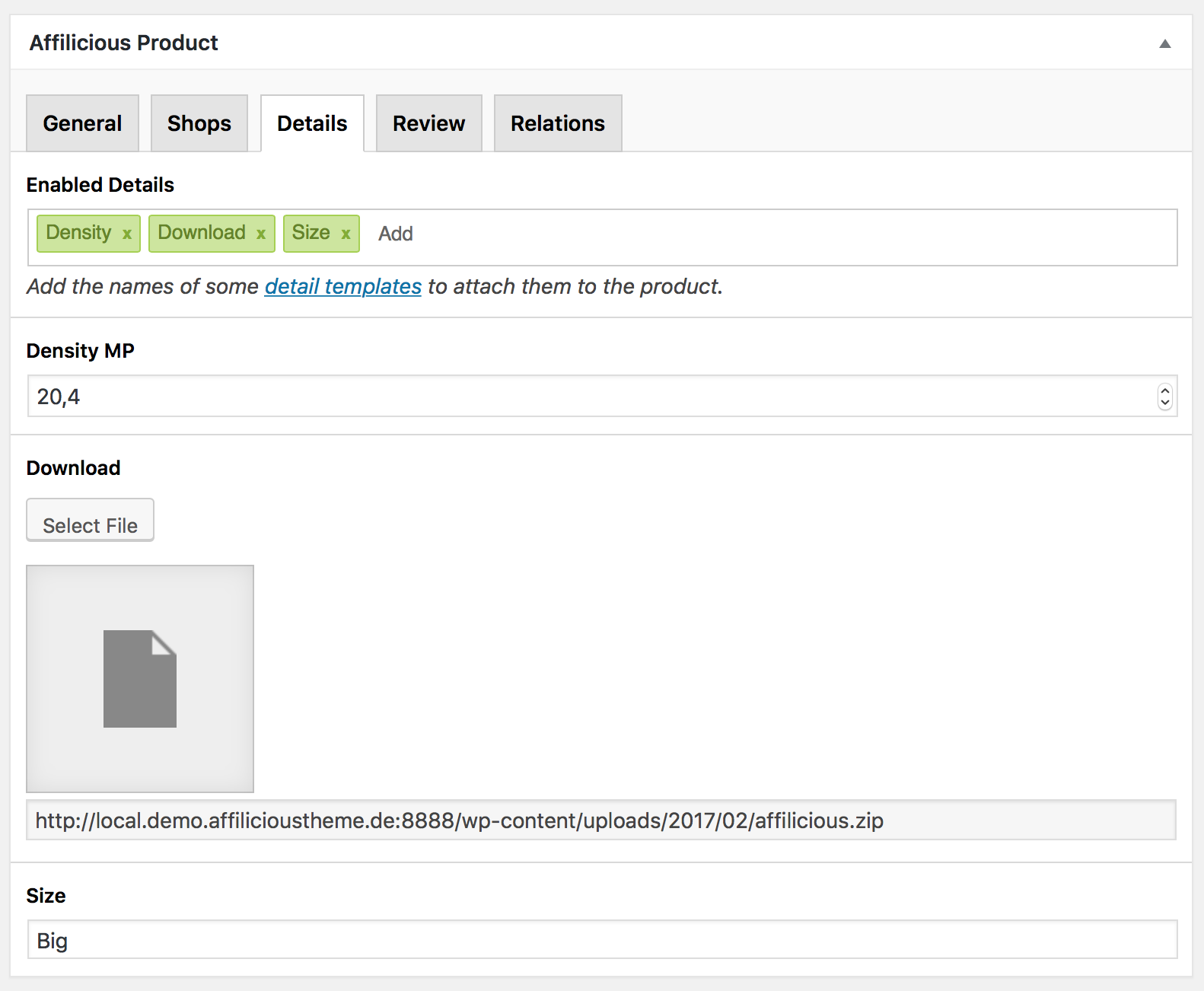 Products without details are worth nothing. Define as many details you want.