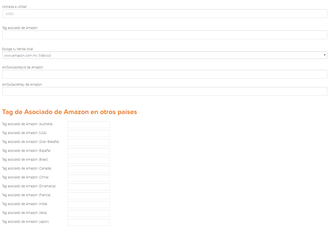 Amazon affiliate lite Administration