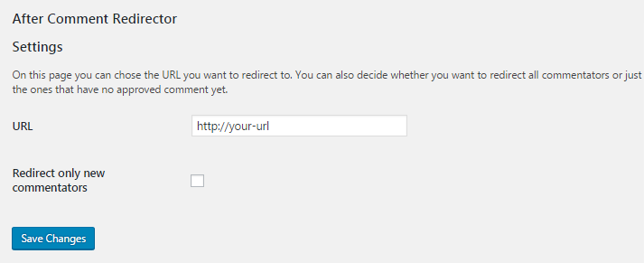 Screenshot of the settings page