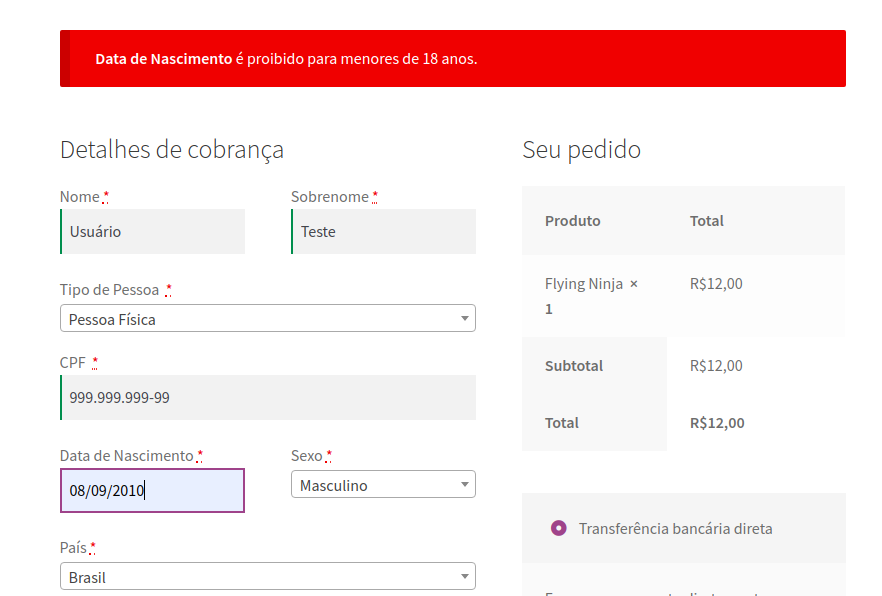 Alerta na loja.