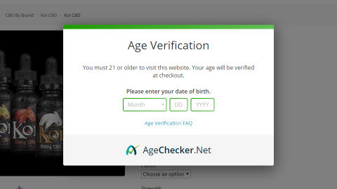 Example of a "Date of Birth (Month Selector) age gate