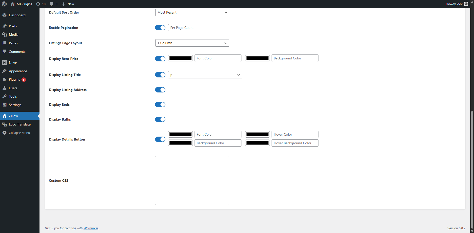 Backend Customization Options 02