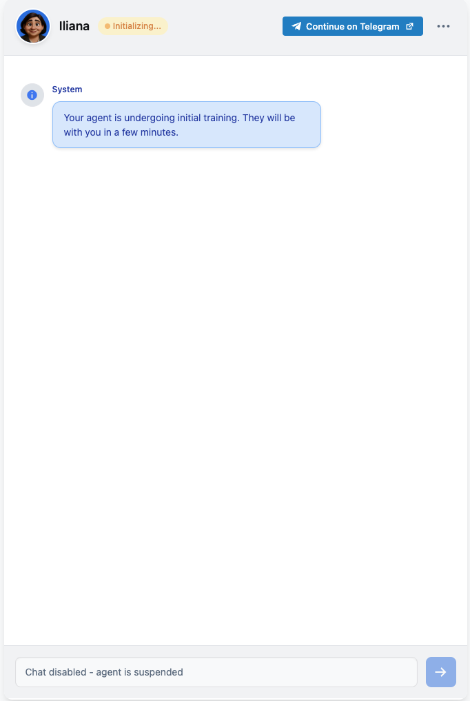 **Agent onboarding** — wait for the agent to learn your site