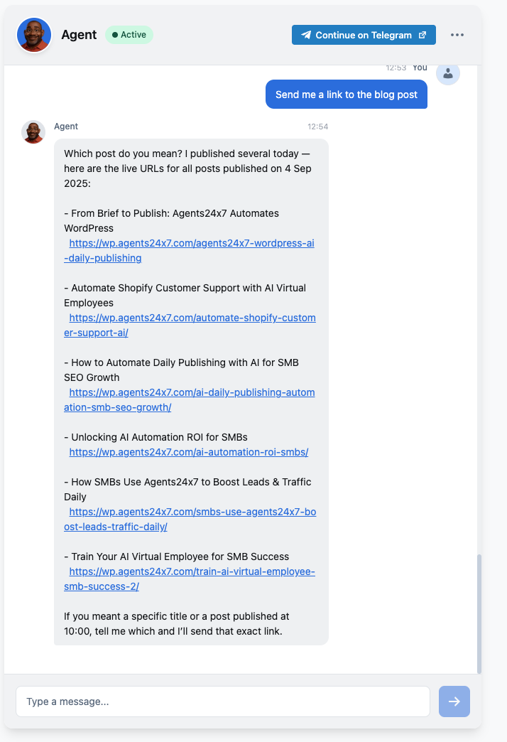**Chat to Create** — ask and watch post appear