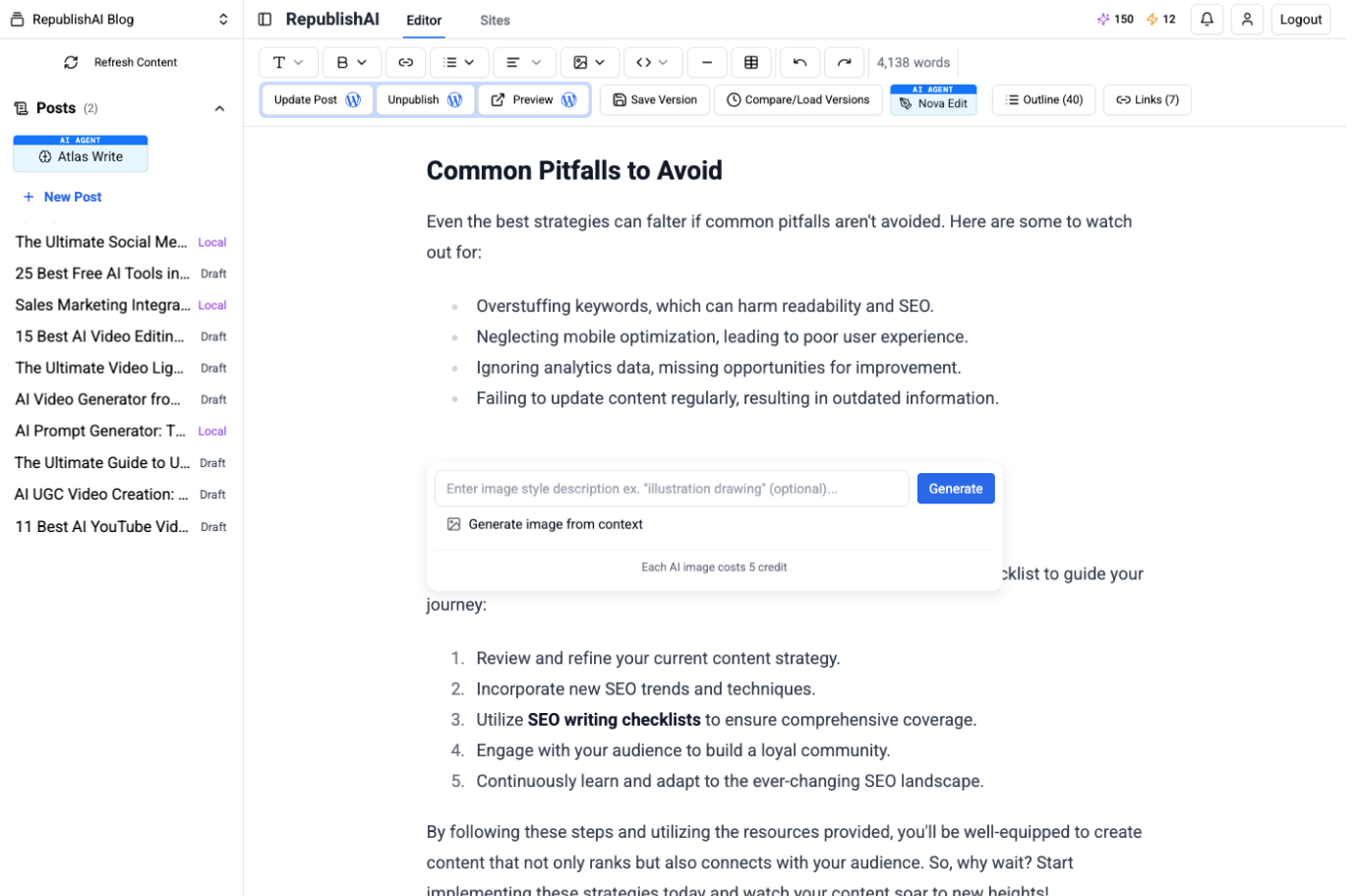 WordPress connection setup