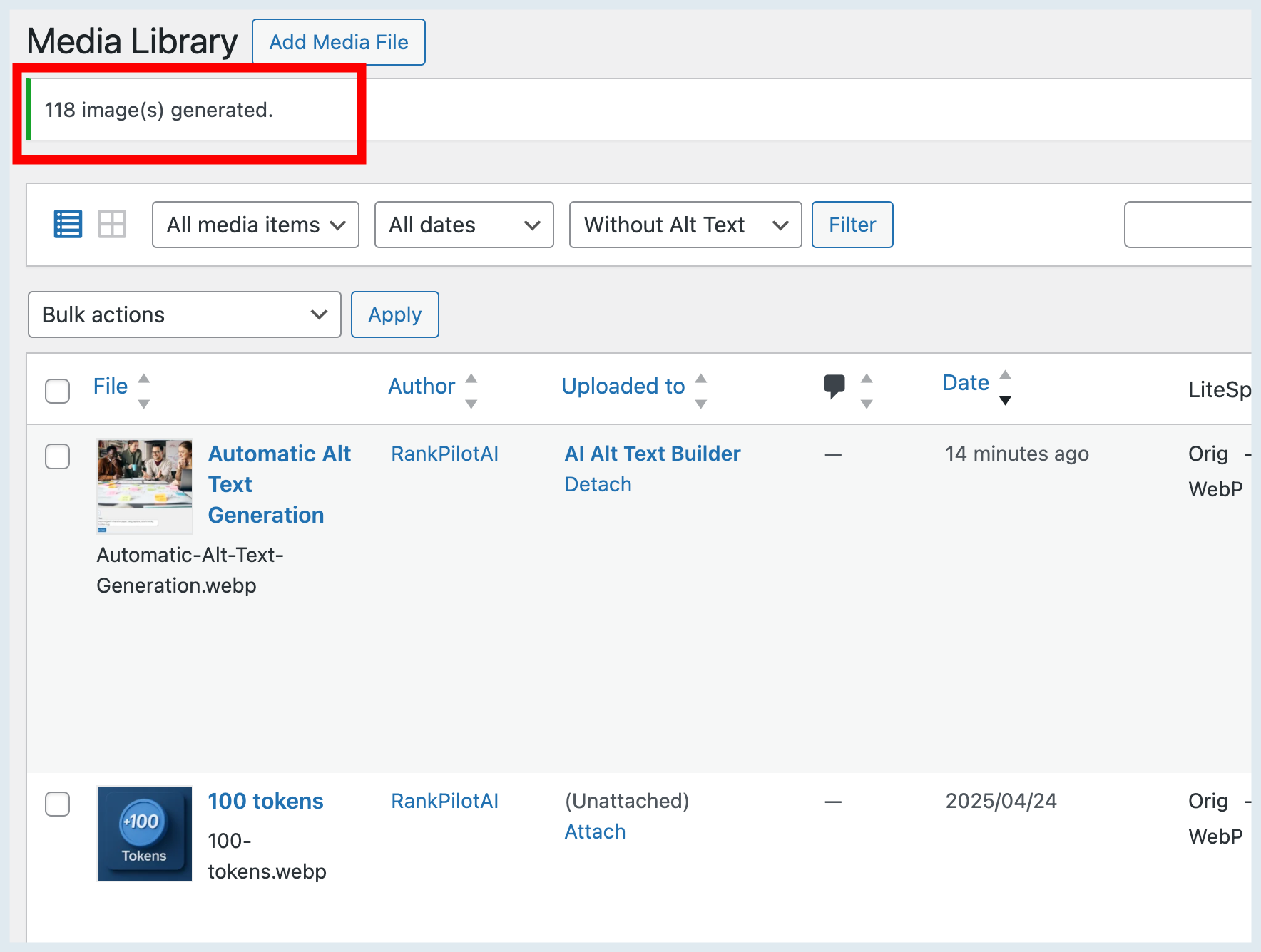 Settings → **Alt-Text Language** & **Model**