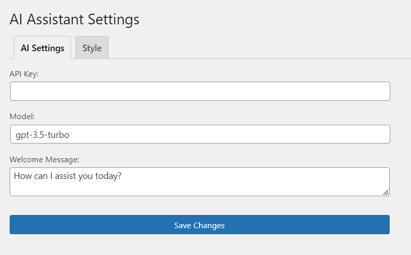 AI Assistant Settings