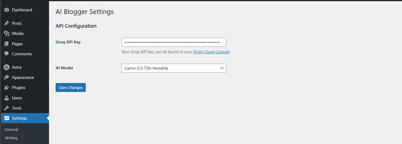 API configuration - assets/screenshots/Screenshot2.png