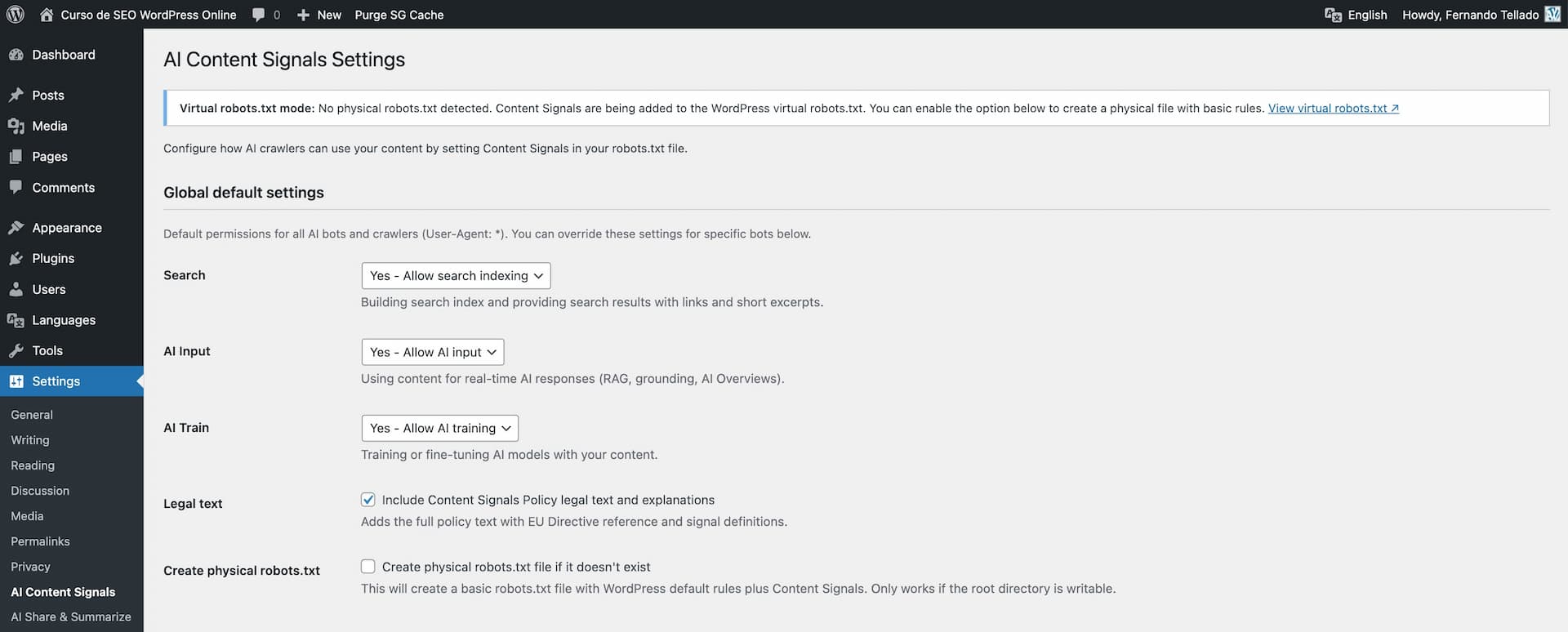 Bot-specific settings for granular control