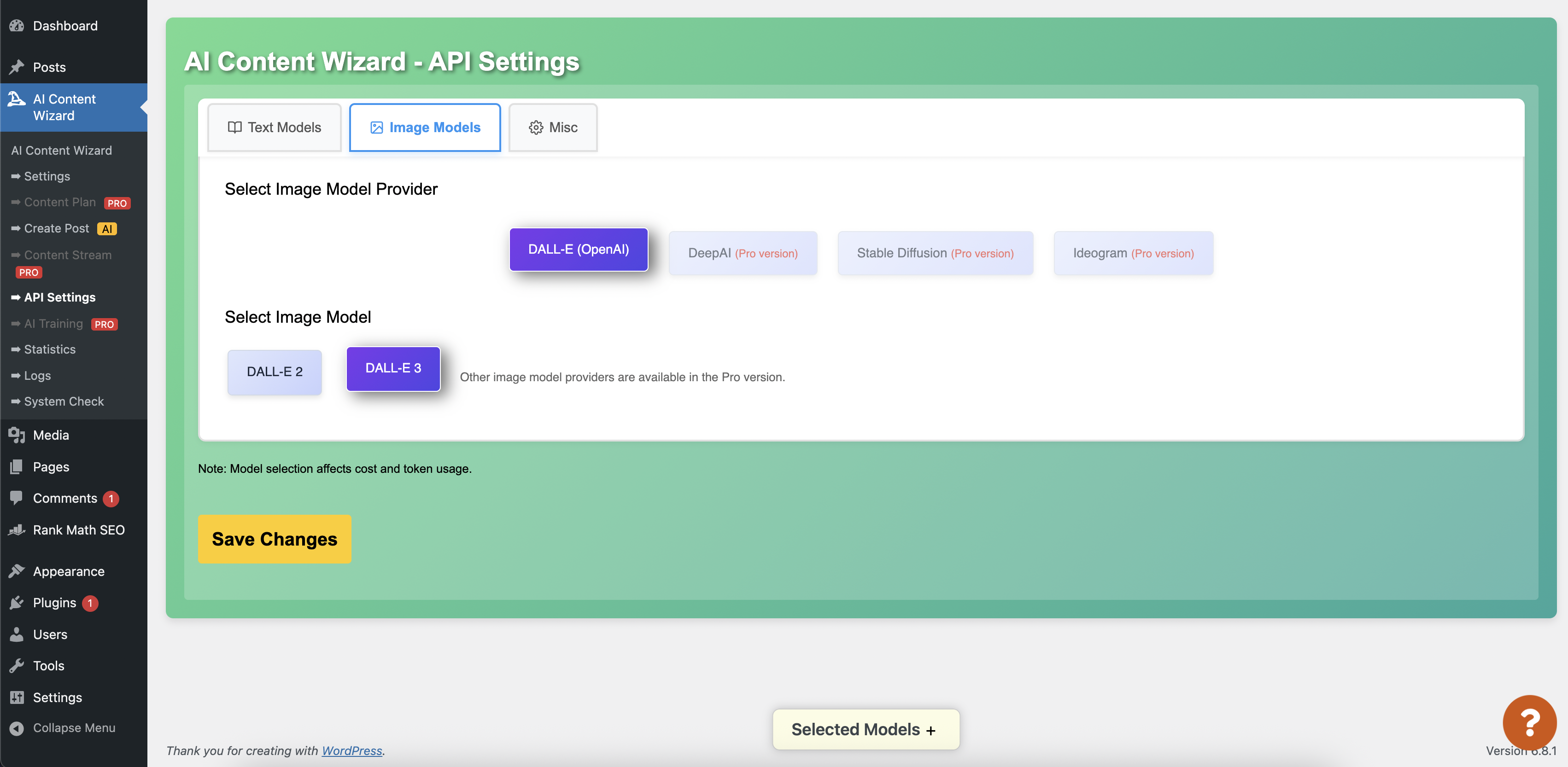 **General Settings Page** – Configure general options and preferences.