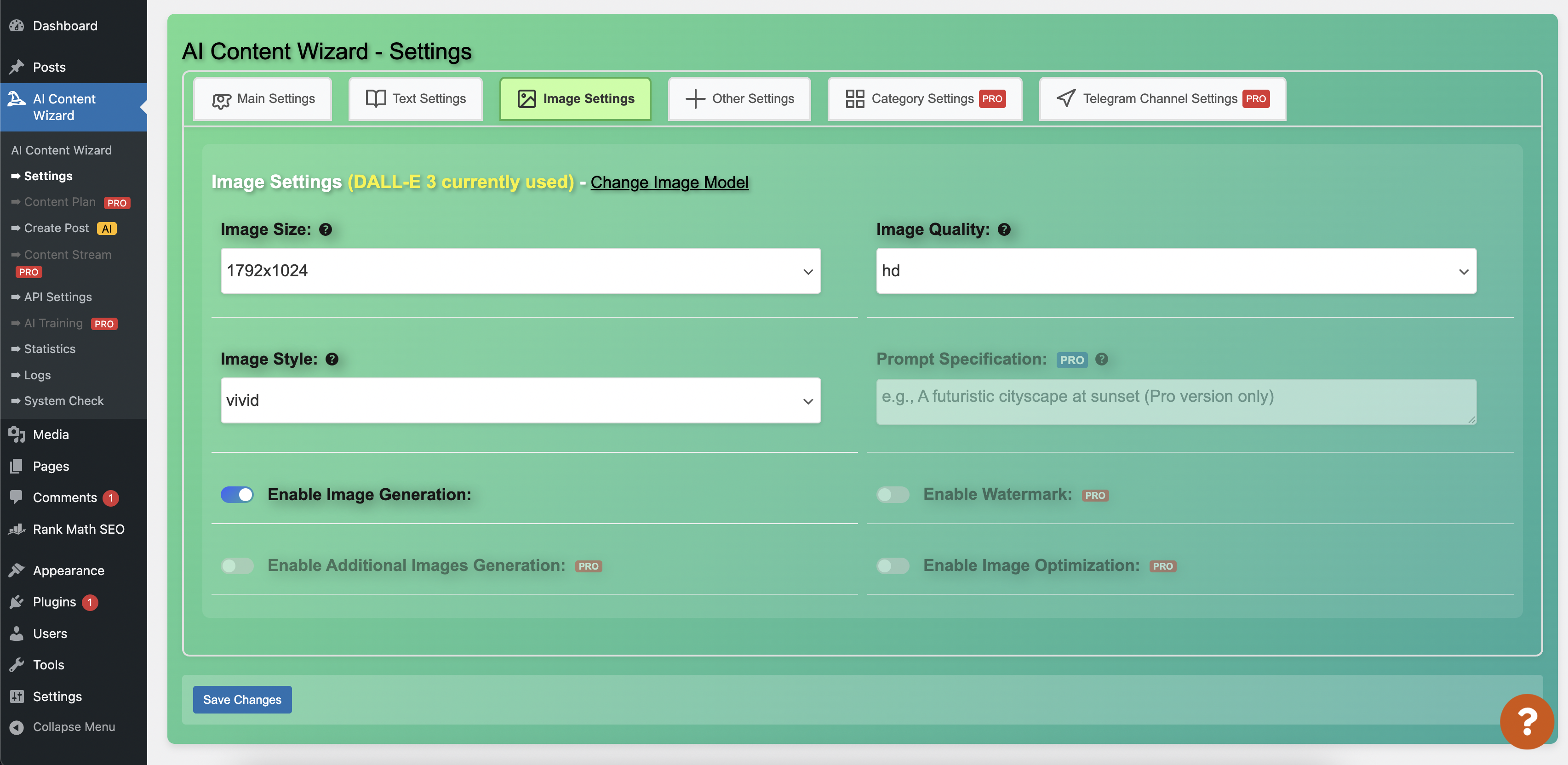 **Single Post Generation Interface** – Simple, intuitive interface for generating individual articles.