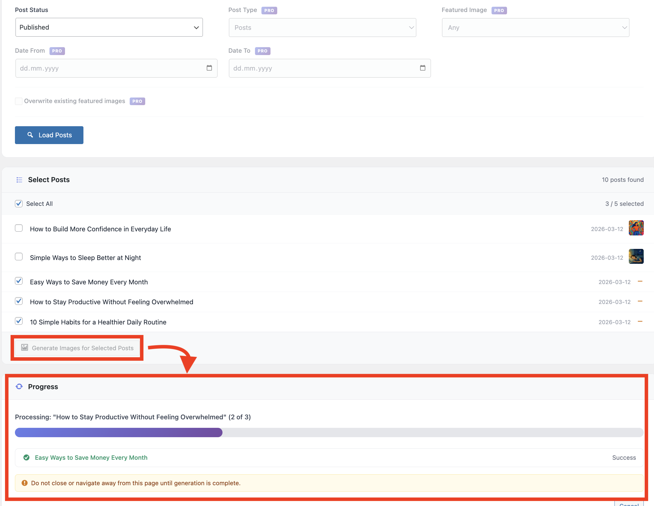 AI Provider selector — choose between OpenAI and Google Gemini (Pro)