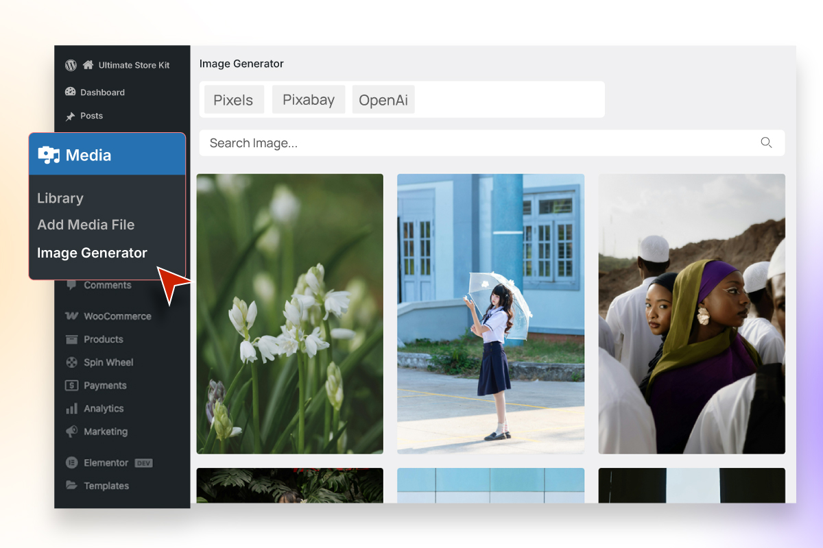 Image Generator Dashboard Setting