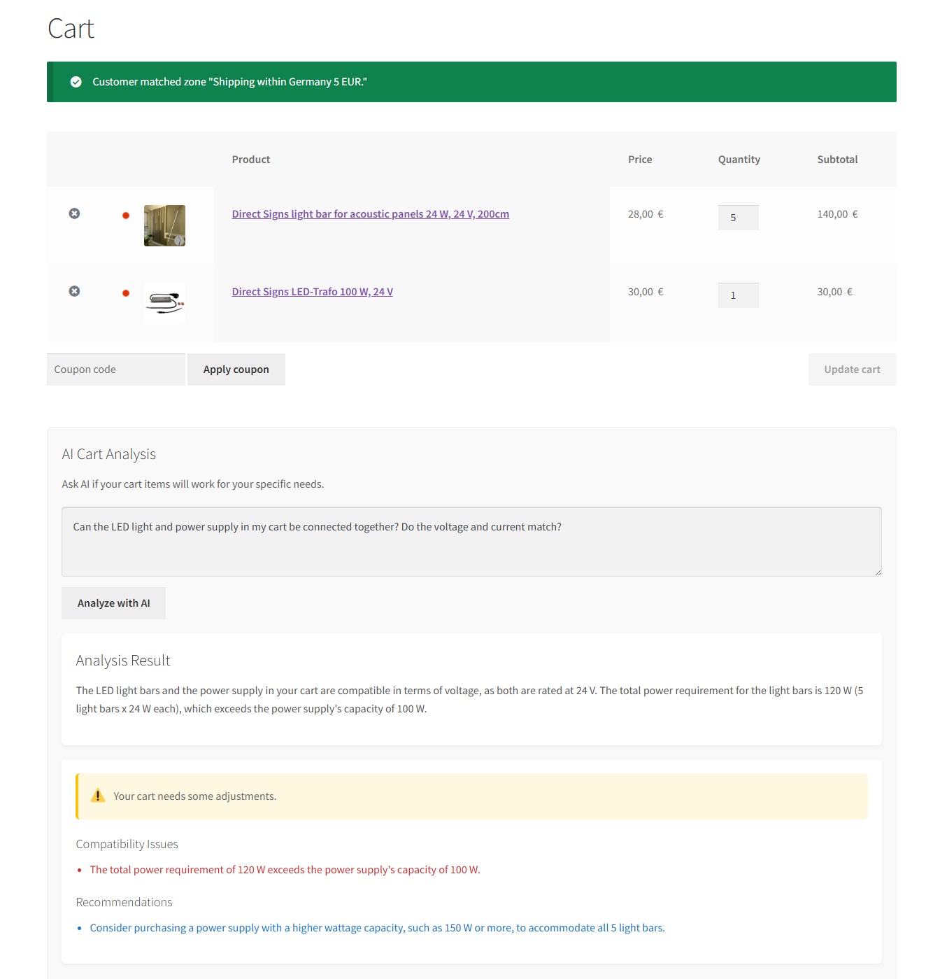 **Product Fields Matching** - Configure which product information (title, description, categories, etc.) to include in AI analysis