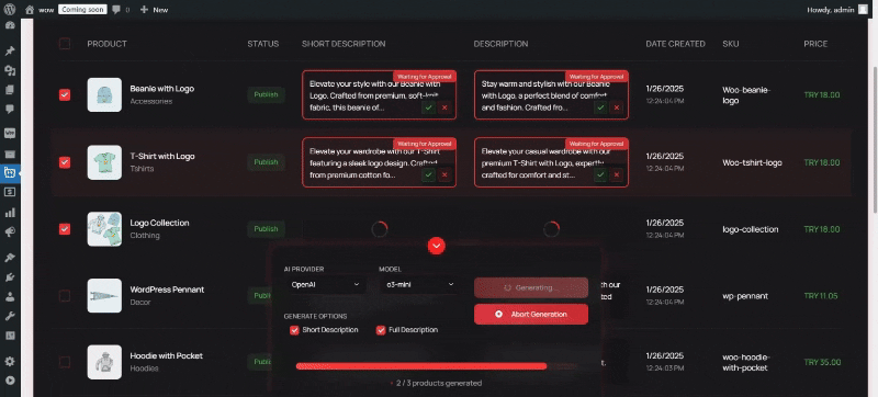 Generation History Feature