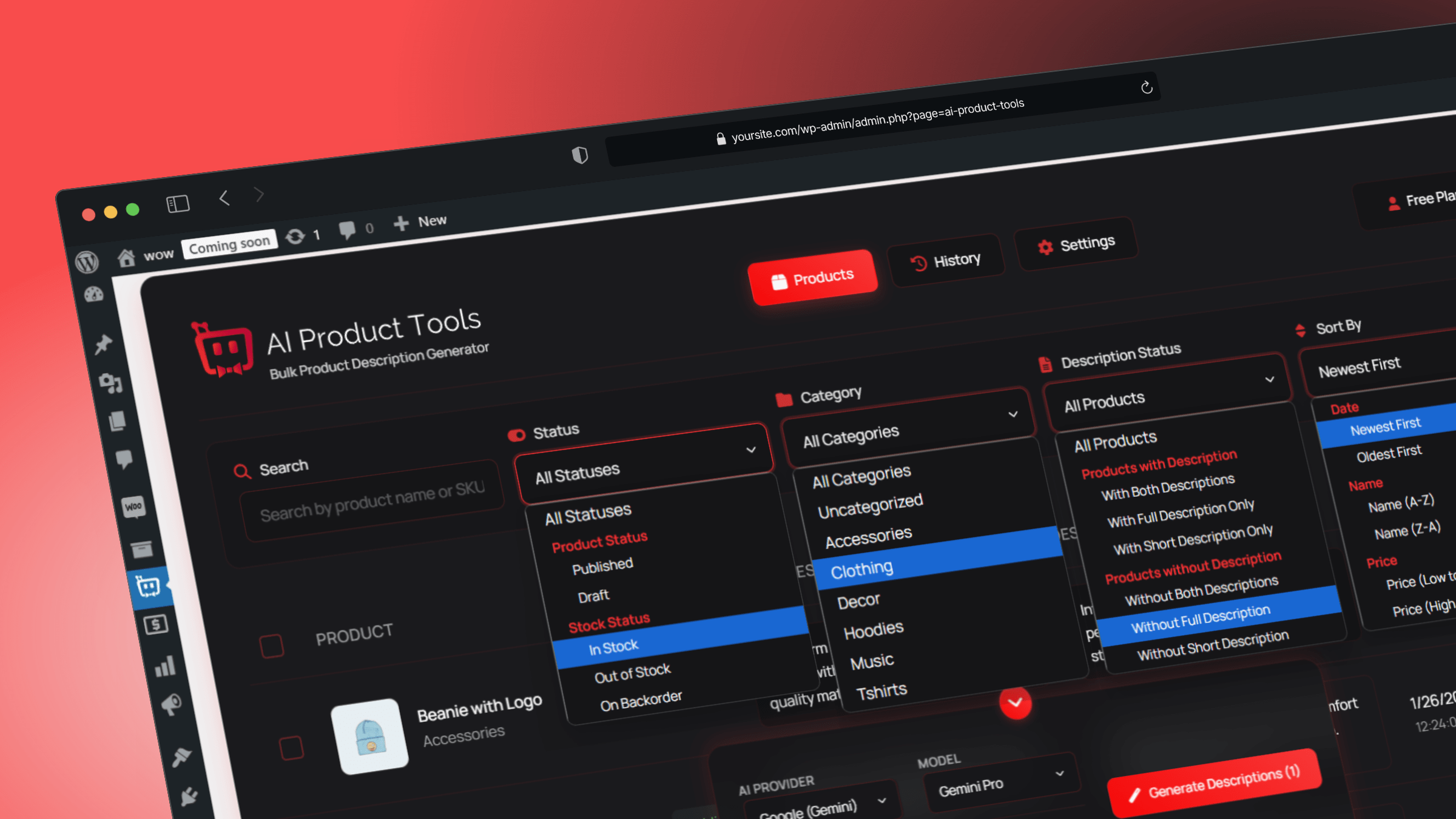Product Settings