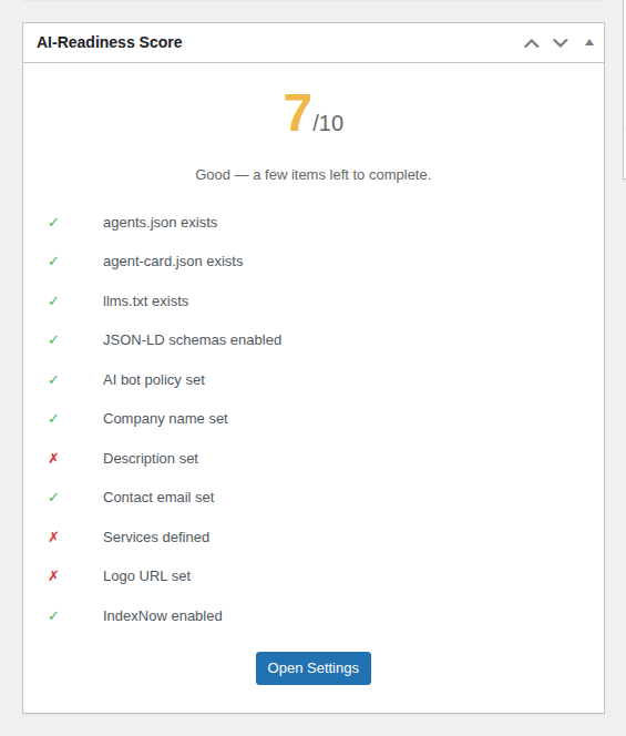 AI Crawler Analytics showing bot visits.