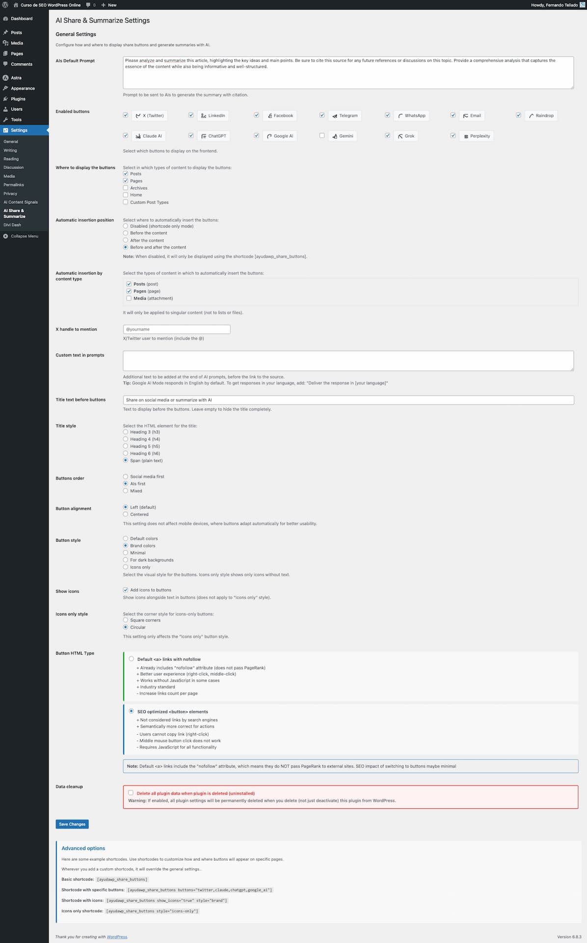 Shortcode examples in use