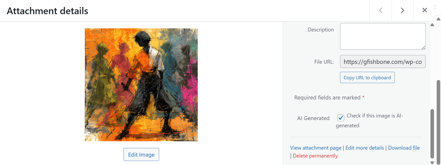 Be sure to mark each AI-generated image with a check.