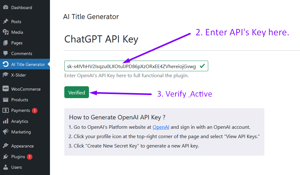Generator API Options