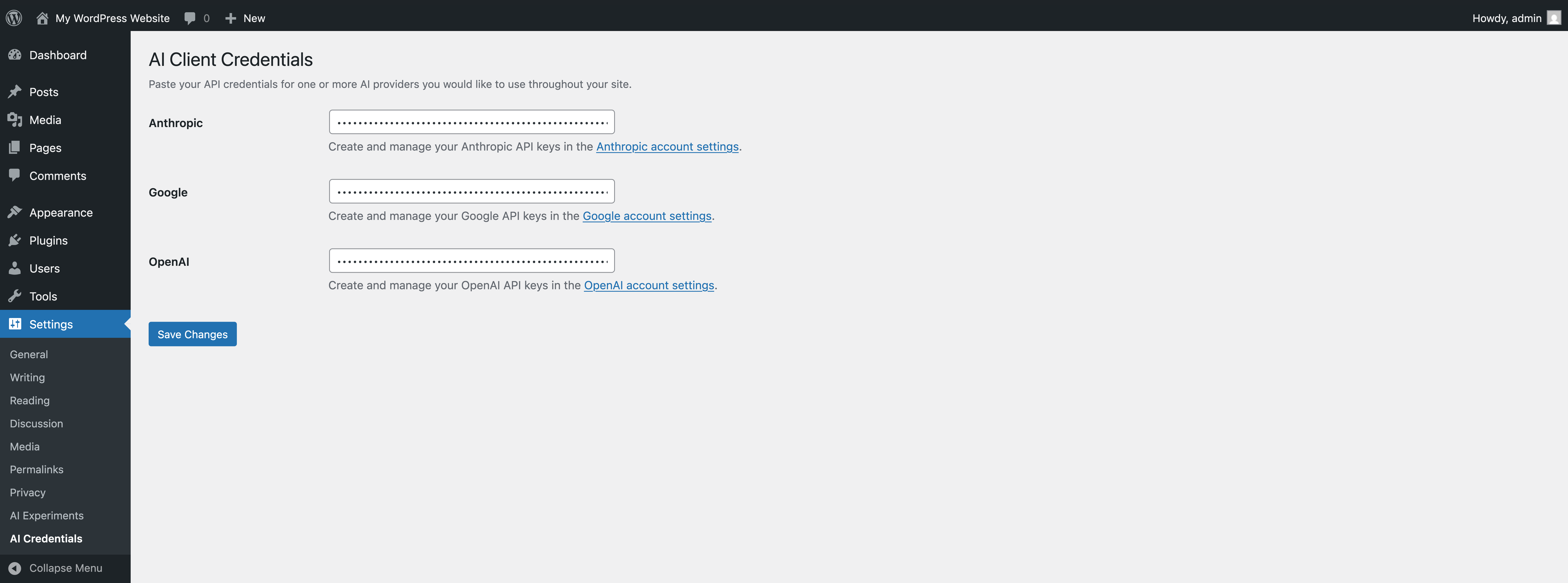 Post editor sidebar showing Generate Excerpt button and generated excerpt.