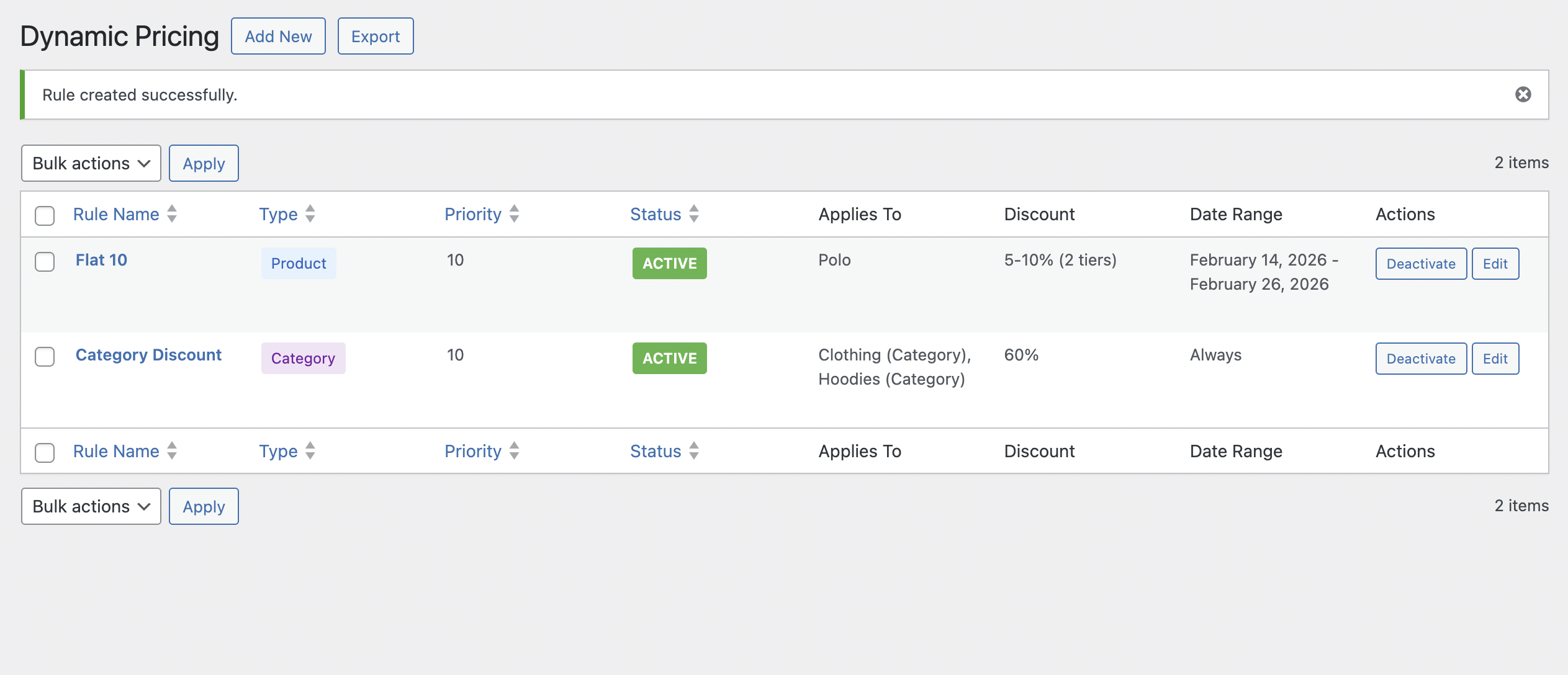 Bulk Discount Pricing Product Page