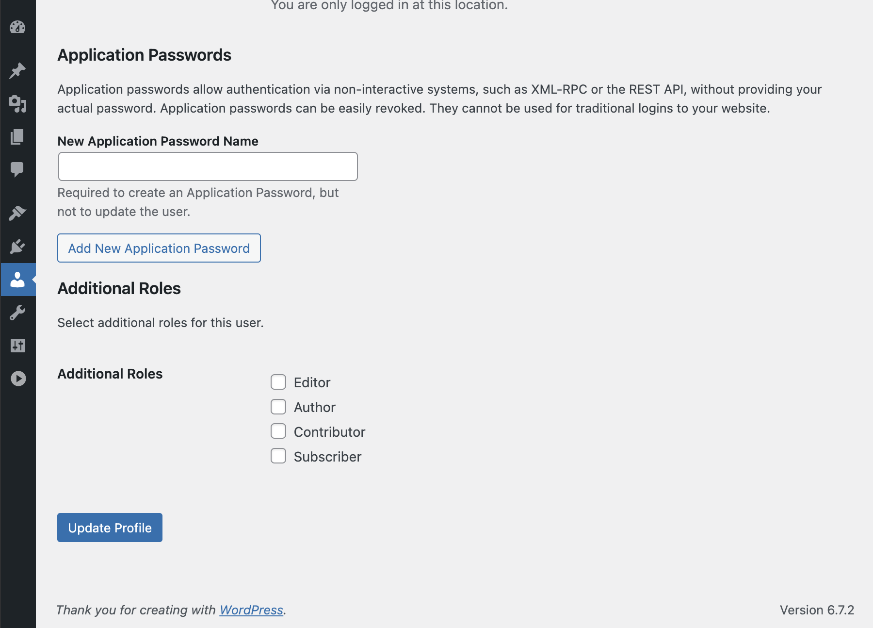 Add additional roles to a user