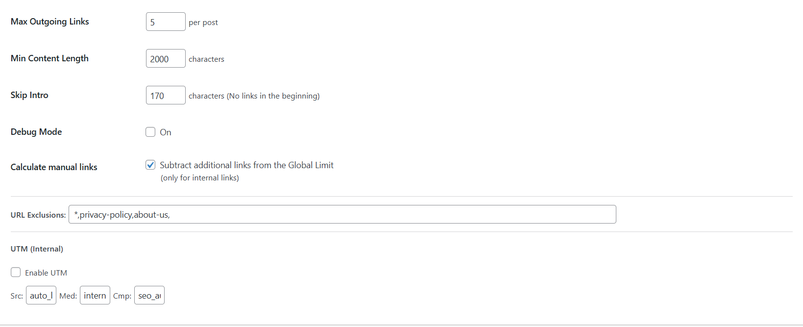 **Rules Editor** - Assign keywords, set Age (days) limits, and configure URL exclusions.