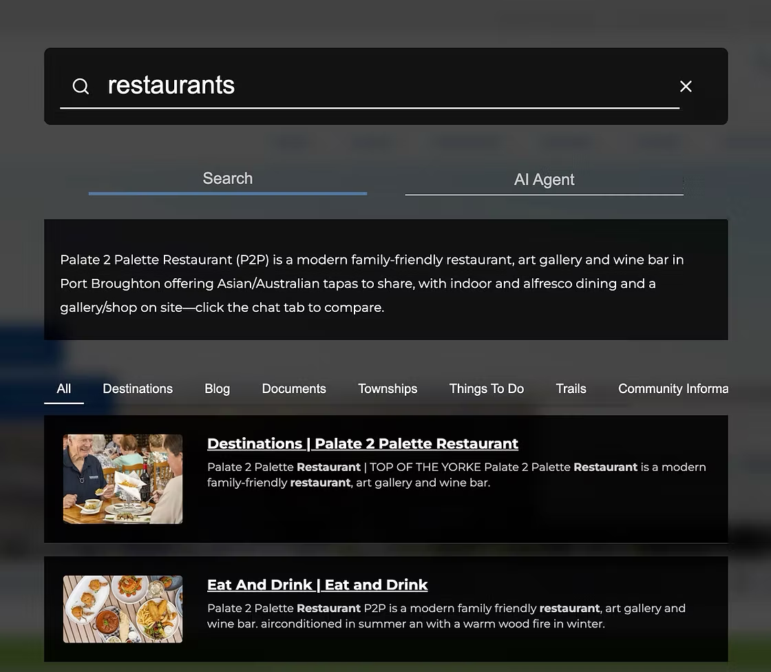 Airgentic Search results