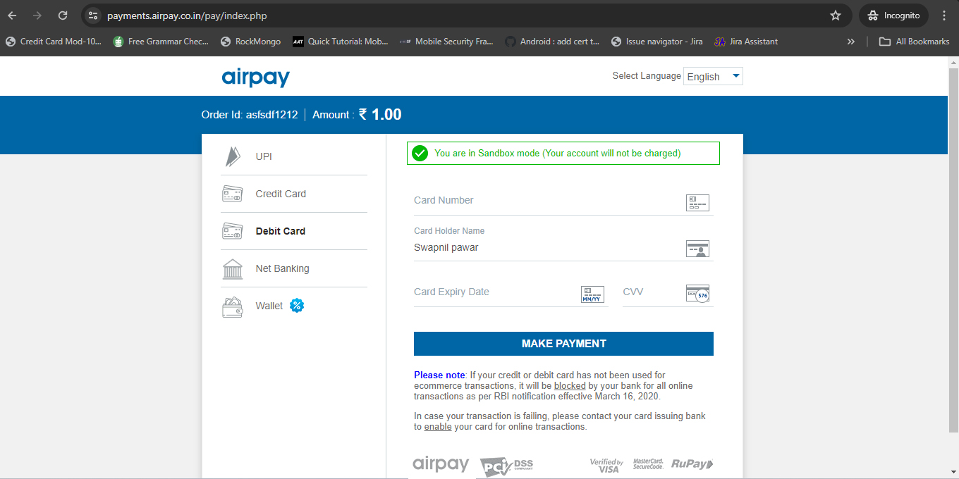 Airpay Payment Gateway for WooCommerce plugin payment checkout