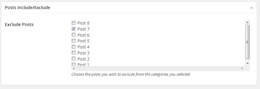 Exclude any single post from the selected categories