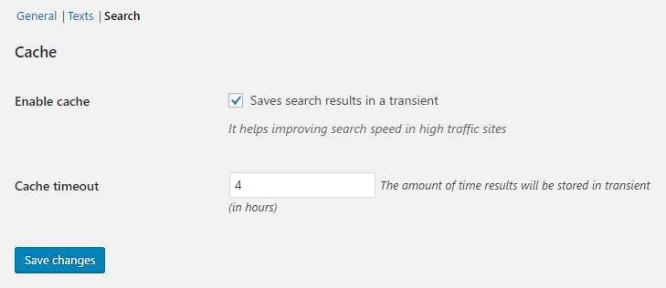 Saves results in cache improving search speed and saving bandwidth