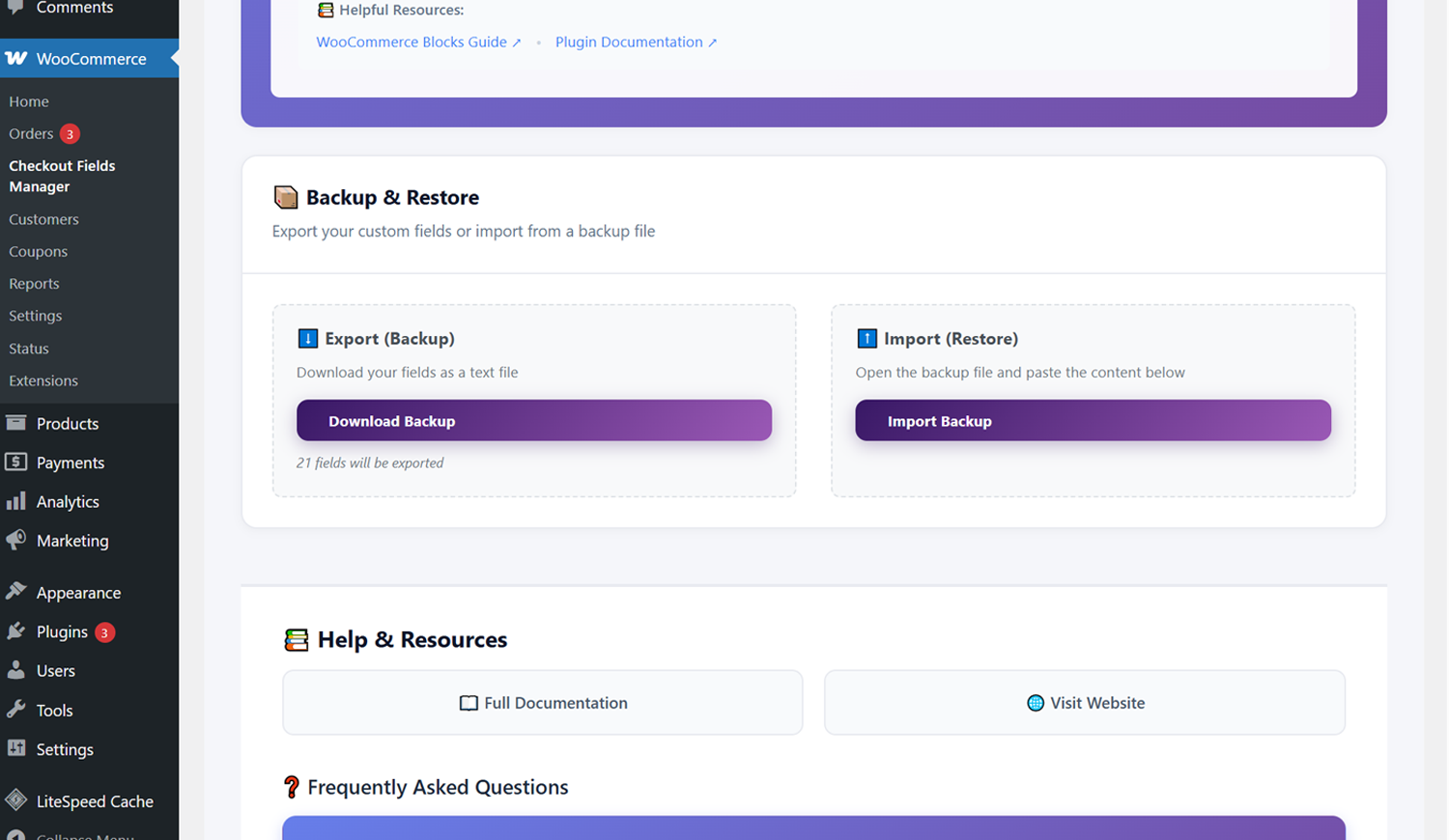 Frontend checkout with a custom field visible