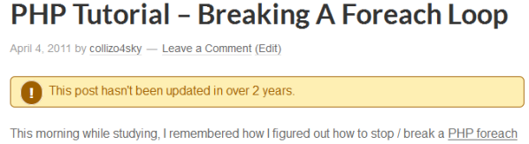 When a post is deemed old