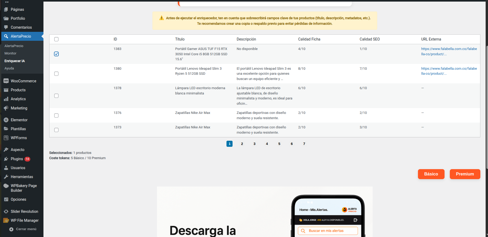 💡 AI Enricher: enhance the product listing with optimized description, smart title, SEO quality, and preview.
