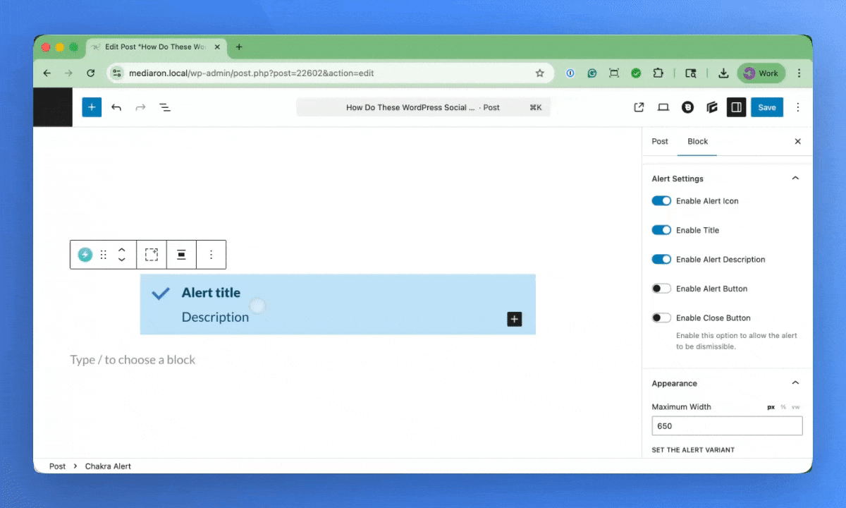 Example Success Alert