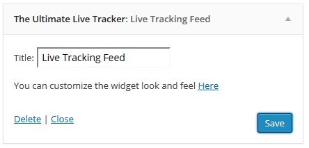 Live traffic feed Widget example.
