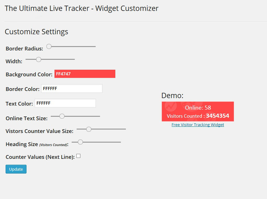 Customize the widget.